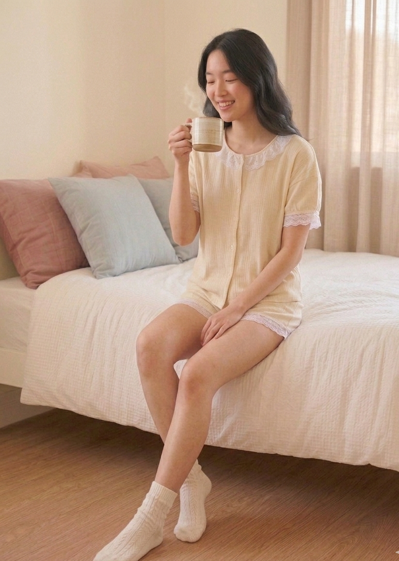 Butter Yellow Padded Nightsuit Set