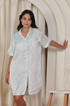 Icy Blue Shirt Dress