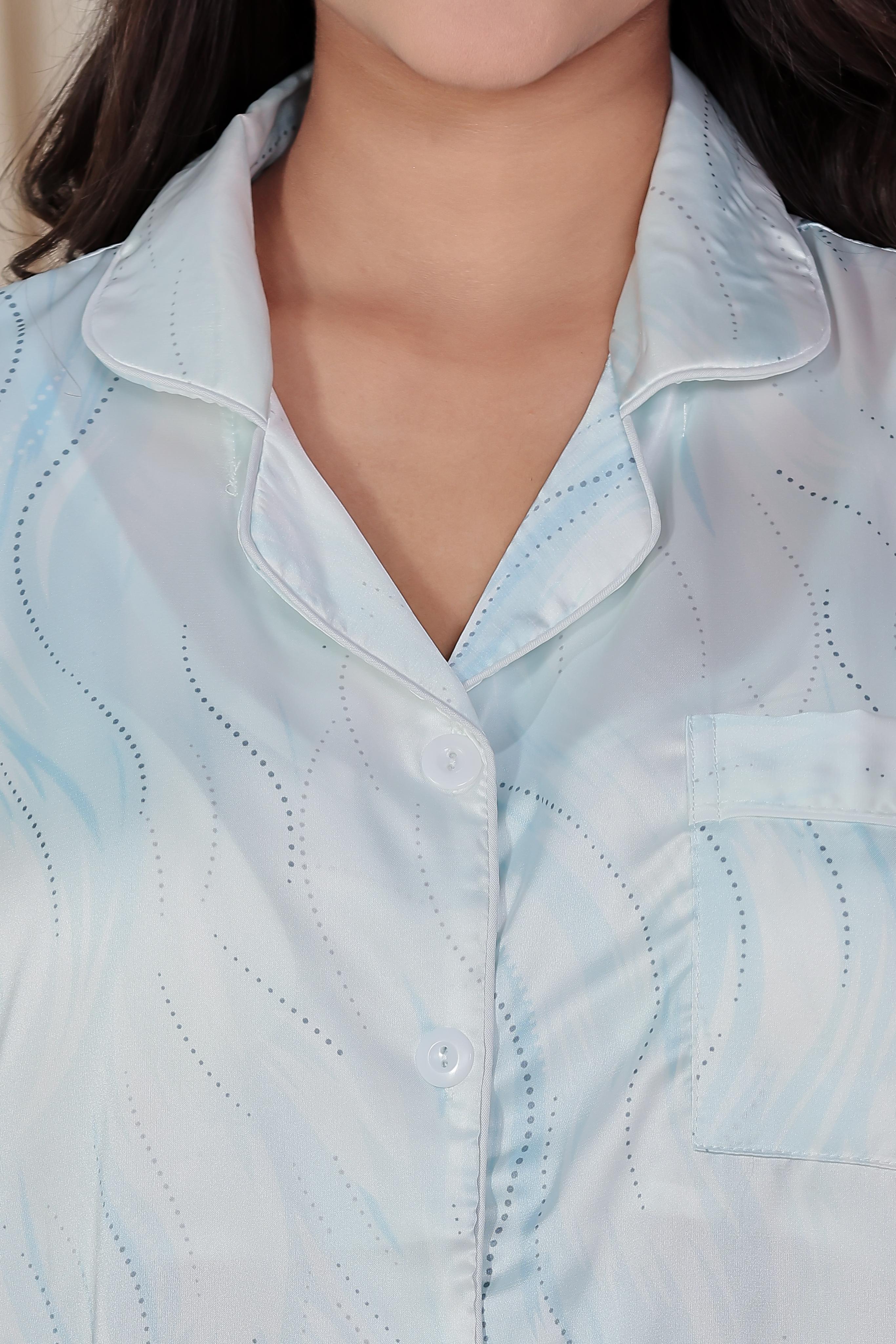 Icy Blue Shirt Dress